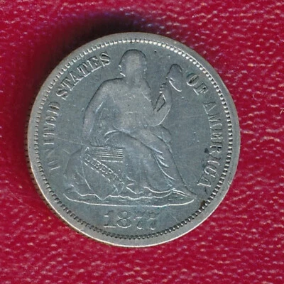 1877 SEATED LIBERTY SILVER DIME **NICELY CIRCULATED** FREE SHIPPING!! - Image 1 of 2