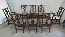 Ethan Allen Set of Eight Dining Room Chairs Chippendale Cherry