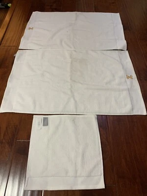 2 De Colección LAND'S END BATH Alfombra Textura Mechona Larga Grapa Algodón Turco Leer Foto 1 de 4