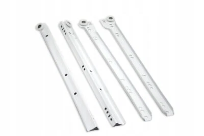Metal Roller Bottom Fix Kitchen Drawer Runners Slides 250mm 600mm White Pair Set - Image 1 of 4