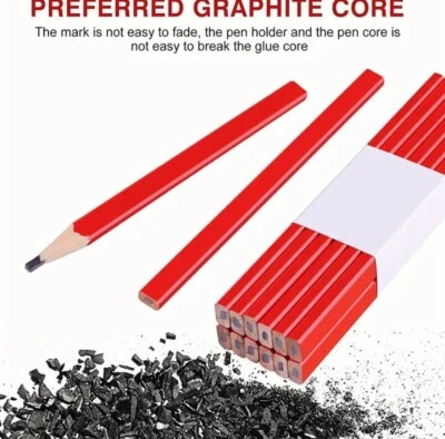 Carpenters Pencils Builders Woodwork Joiners Soft Lead Wood Marking Pencil