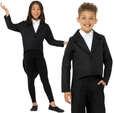 Elegante vestido para niños abrigo negro para niños de Smiffys Foto 1 de 4