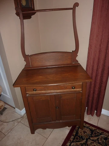 Antique Dry Sink Primitive Country  Cabinet Wash Stand Cover