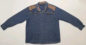 COOGI Blue Denim Jean Jacket Double Pocke Embroidered "Coogi Heritage" Men’s 2XL - Picture 1 of 14
