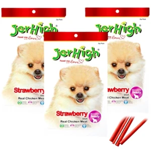 3x Pet Food Dog Protein Snack Stick Real Chicken Strawberry Flavor Jerhigh 60g. - Picture 1 of 7