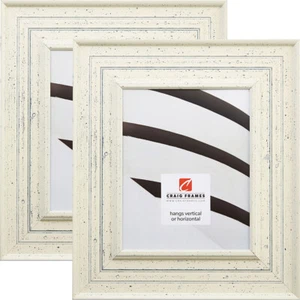 Craig Frames Traditional, 3" Weathered Off-White Solid Wood Picture Frame 2-Pack - Picture 1 of 11