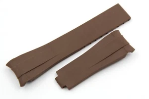 Sangle Silicone Marron 20/16mm Imperméable Waterproof Promo 50% Unisexe - Picture 1 of 6