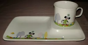 Vintage Disneyana Japanware Mickey Mouse Snack Set New without Tags Superb Set - Foto 1 di 12