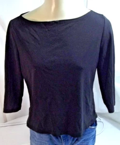 Blusa Uniform Petites John Paul Richard negra para mujer manga 3/4 talla mediana - Imagen 1 de 11