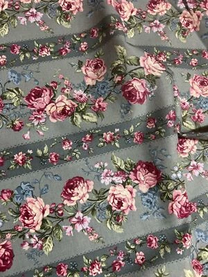 Melba rose stripe sea green - made in Japan - image 1 of 3