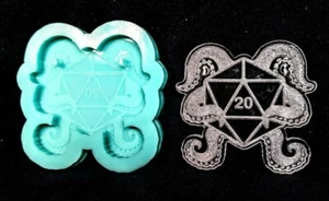 Molde de silicona brillante d20 con tentáculos - cera de resina de arcilla - dije artesanal hágalo usted mismo - Imagen 1 de 3