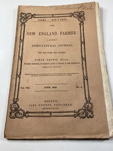 1855 New England Farmer ~ Diario Agrícola ~ 46 páginas, información y anuncios del siglo XIX - Imagen 1 de 15