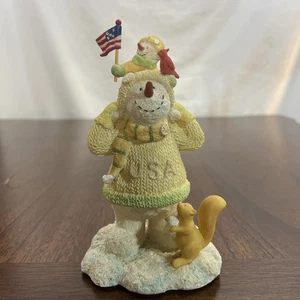 Russ Berrie Escultura de Hielo Muñeco de Nieve Nieve Orgulloso de Ser Estatuilla Americana # 22610 - Imagen 1 de 8