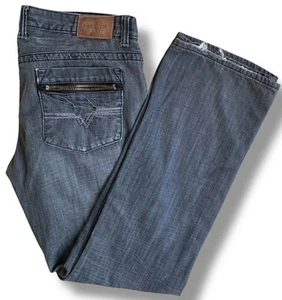 Helix Slim Bootcut Jeans Herren 36x34 Light Wash Denim Hose Nice Fade Y2K -lesen - Bild 1 von 15