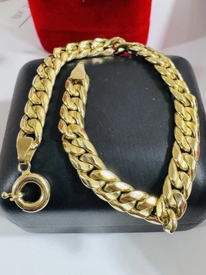 "Nuevo brazalete de oro fino real Dubai Emiratos Árabes Unidos de 18 quilates 750 de 7,9""/8"" de largo 7,5 mm 10,1 g" Foto 1 de 4