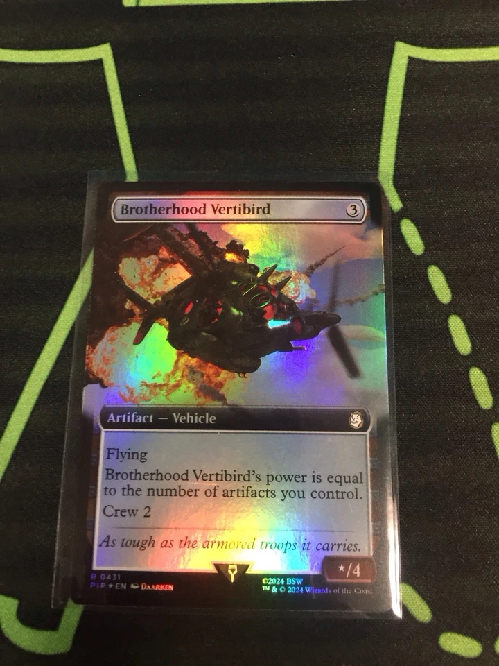 MTG Magic The Gathering Brotherhood Vertibird Foil PIP Rare Ex Art Fallout - Image 1 of 1