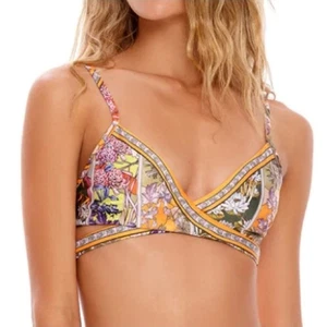Nuovo con etichetta! Top bikini Agua Bendita Nechi arancione floreale avvolgente - Foto 1 di 7