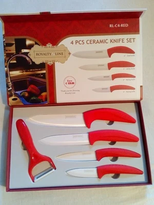 Keramik Messer Set  5 tlg.  -  ROYALITY LINE -  4 Messer + 1 Schäler   👍👍 - Bild 1 von 4