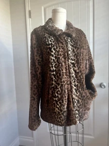 Vintage Y2K Betsey Johnson Jacke Damen Vegan Fell Bomber L Large - Bild 1 von 14