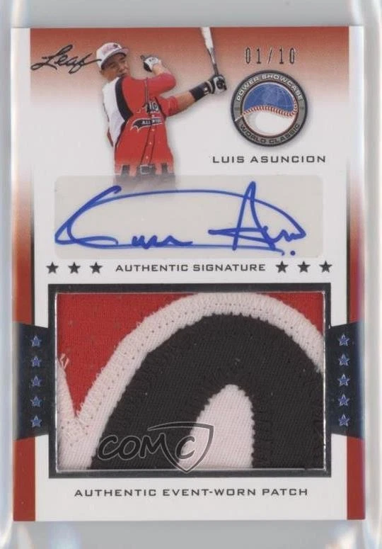 2013 Leaf Power Showcase Jersey Silver /10 Luis Asuncion #PA-LA1 Patch Auto - Image 1 of 2