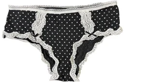 Victoria's Secret Hipster Damen XS schwarz Modal Baumwolle Elasthan Spitzenbesatz Höschen - Bild 1 von 3