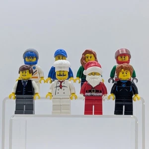 LEGO City Minifigure Lot (8) – Taxi Driver, Chef, Surfer, EMT + Santa 🎅 - Picture 1 of 6