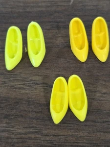 Lot Of 3 Vintage 1990s YELLOW Barbie Doll Heels - Picture 1 of 2