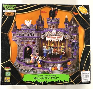 RARE 2008 Lemax Spooky Town Village Halloween Party Lighted Sounds Motion READ - Picture 1 of 15