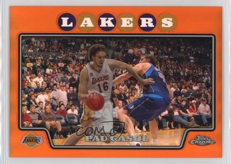 2008-09 Topps Chrome Orange Refractor 354/499 Pau Gasol #16 HOF - Image 1 of 3