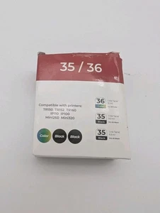 3 Stück (2 BK, 1 Farbe) Tintenpatronen 35, 36 Canon PIXMA TR150 Drucker PG-35 C-36 - Bild 1 von 3