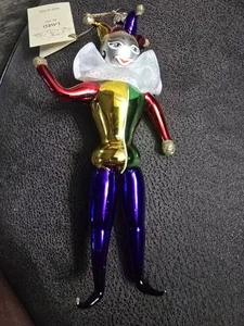 Laved Italian Freeform Blown Glass Court Jester Ornament - Picture 1 of 10