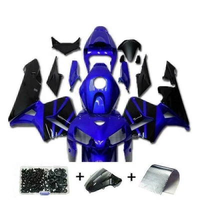 Conjunto de carenagem preta azul injeção FM compatível com Honda 2005-2006 CBR600RR b012 - Imagem 1 de 4