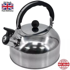 Stainless Steel Whistling Kettle 2L Stove Top Home Camping Travel Kettle Teapot - Picture 1 of 8