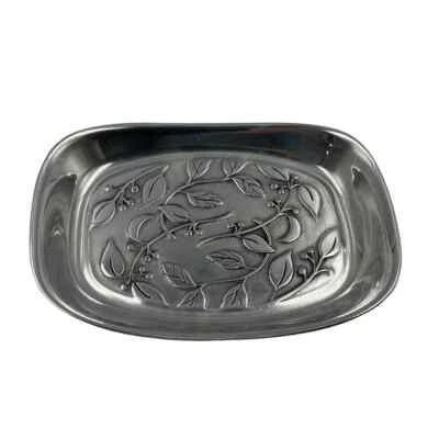  Wilton Armetale Rectangle 3D Etched Design Botanica Bread Serving Platter Tray - Image 1 of 4