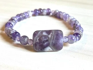 Amethyst Perlen Armband (auf Stretch) 8 mm AAA 7" Zoll echter Stein - Bild 1 von 6