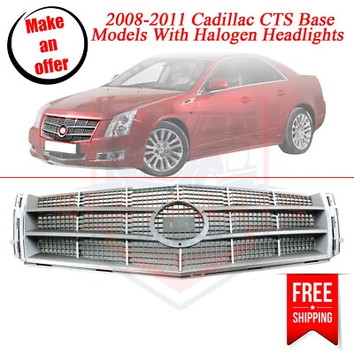 New Grille chrome shell w/gray insert plastic for 2008-2011 Cadillac CTS Foto 1 de 4