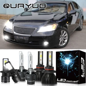9005 LED High Beam + D2S Xenon Low Beam + H3 Foglight bulbs 6000K Combo Kit 6pcs - Picture 1 of 13