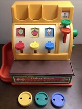 Vintage 1974 Fisher Price Cash Register Working Condition With Three Coins WORKS
