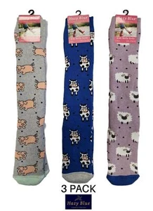 Hazy Blue KIDS Welly Socks - PIG SHEEP COW 3 pack - UK Size 12.5-3.5 - Picture 1 of 4