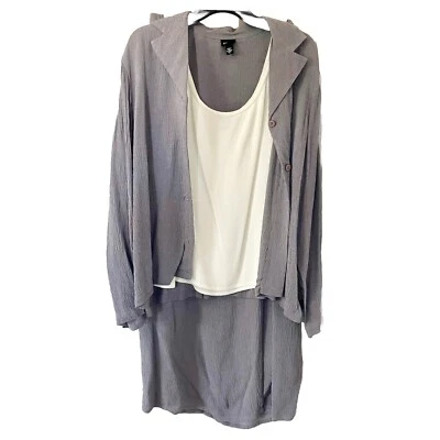 Traje falda 3 piezas Eileen Fisher - lila y crema Foto 1 de 4