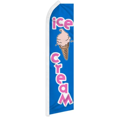 Ice Cream Swooper Feather Advertising Flag Concessions Fair Food Flag - Image 1 of 2