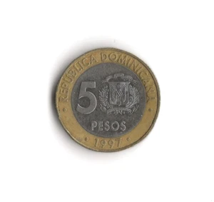 1997 Dominican Republic - 5 Pesos - 377 - Bi-Metallic - 6g - Picture 1 of 2