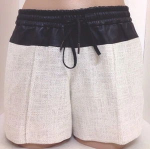 ALC Shirts Bone Linen Blend With Black Lambskin Waistband PXS NWT$398 - Picture 1 of 12