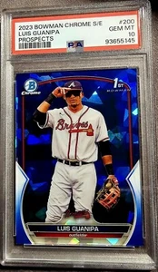 2023 Luis Guanipa - ATL BRAVES - Bowman Chrome 1st Sapphire Refractor PSA 10 🔥 - Picture 1 of 2