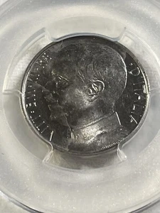1920-R Italy 50 Centesimi Nickel Coin Graded MS 63 by PCGS Plain Edge - Picture 1 of 5