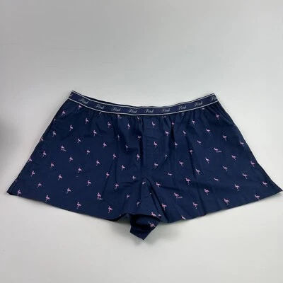 Victoria's Secret PINK Logo Cotton Elastic Waist PJ Short Sleepwear Blue XXL NWT - Image 1 of 4