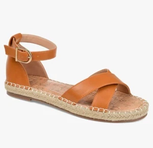 Journee Collection Women's Lyddia Espadrille Sandals Cognac Size 6 - Picture 1 of 4