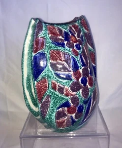 BITOSSI MCM Ceramic Pottery Vase, VTG Italy. Lava Glaze Floral Excellent Cond. - Picture 1 of 12