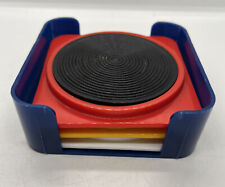 Ingrid Chicago Primary Color Memphis Style Melamine Coasters Concentric Set