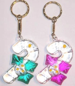 WHOLESALE LOT OF 12,24--3" LONG TRANSPARRENT XMAS KEYCHAIN, MIX COLOR SOUVENIR - Picture 1 of 3